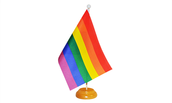Rainbow (LGBT) Small Flag with Wooden Stand